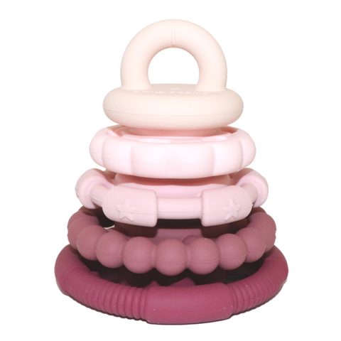 *Clearance AS-IS* Jellystone Rainbow Stacker and Teether Toy - DUSTY ROSE