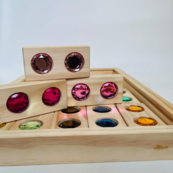 1-sided Rainbow Gem Block Set with cover box
