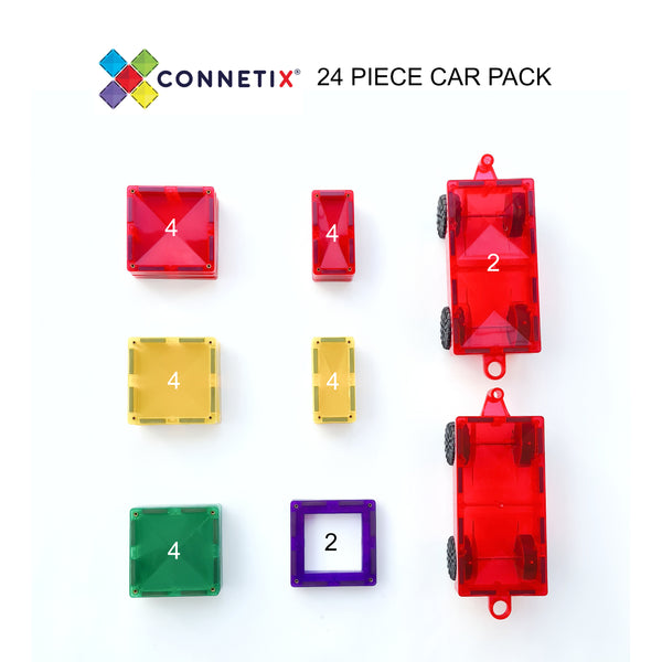 Connetix 24 Piece Motion Pack *Build cars, trains, trucks*