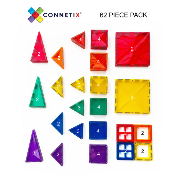 Connetix 62 Piece Starter Pack *Best for 1st intro set*