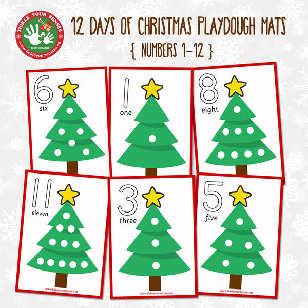 12 Days of Christmas Playdough Mat Printable