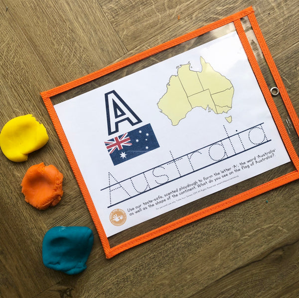 Australia Learning Playdough Mat Printable