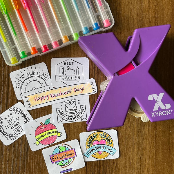 HAPPY TEACHER'S DAY Xyron Sticker Maker - COLOURING PRINTABLE