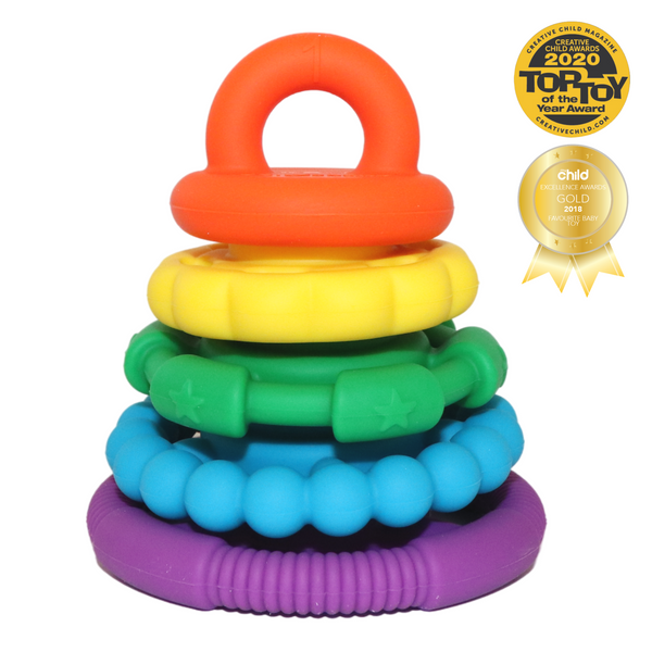 Jellystone Rainbow Stacker and Teether Toy - PASTEL RAINBOW