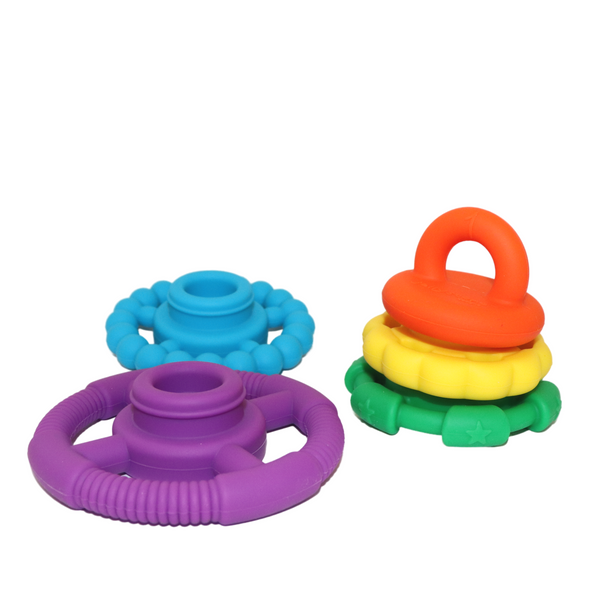 Jellystone Rainbow Stacker and Teether Toy - PASTEL RAINBOW