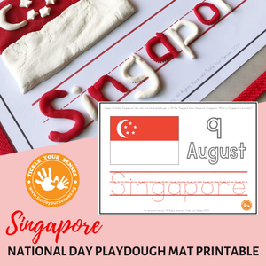 National Day Singapore Playdough Mat Printable