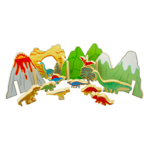 Dinosaurs Play Scene with 10 Dino Figurines!