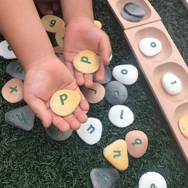 Word Building Alphabet Pebbles (full set of 50 pebbles)