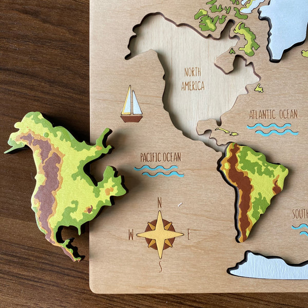 Tromigou World Map Puzzle (Handpainted)