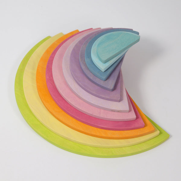 Grimms 11 piece Large Pastel Rainbow Semicircles *In stock*