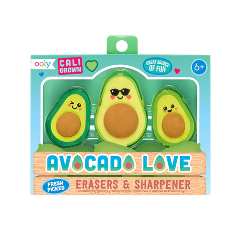 Ooly Avocado Love Erasers & Sharpener(Set of 3)