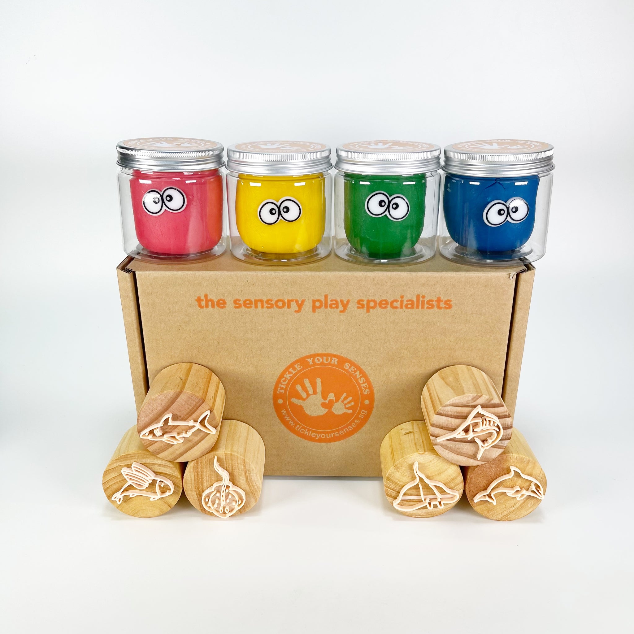 Sea Creatures Wooden Stamps Playdough Kit 4