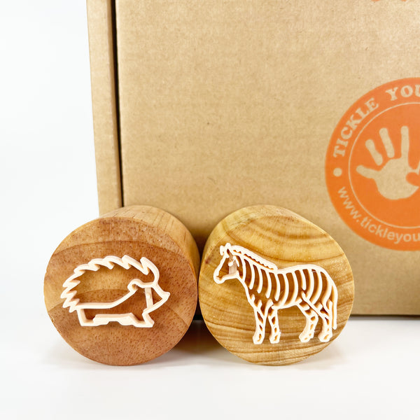 Jungle Animals Wooden Stamps Playdough Kit 1