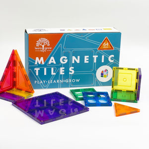 Learn & Grow Toys Magnetic 64 piece tiles set