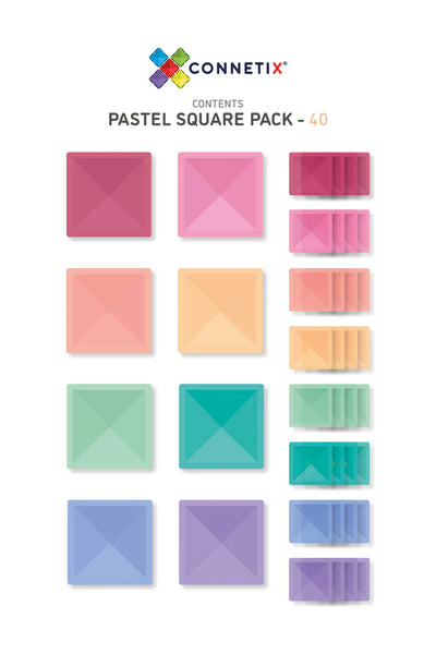 Connetix 40 Piece Pastel Square Pack *All Squares only, super useful!*