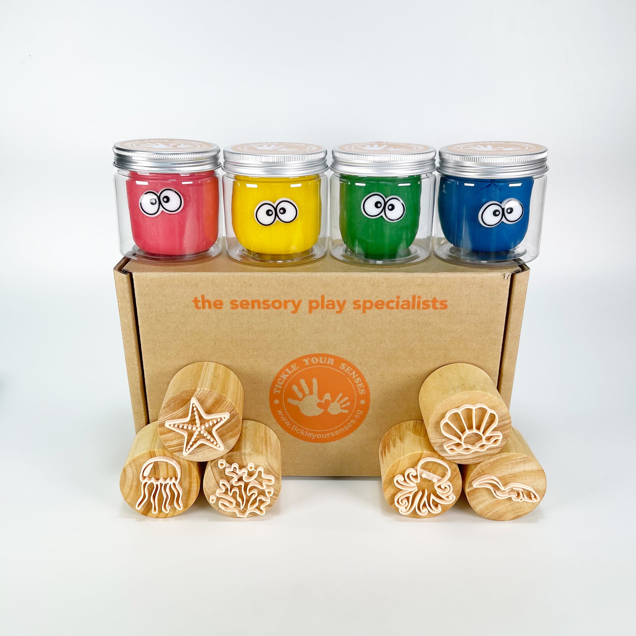 Sea Creatures Wooden Stamps Playdough Kit 1