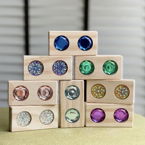 1-sided Pastel & Sparkle Combo Gem Block Set