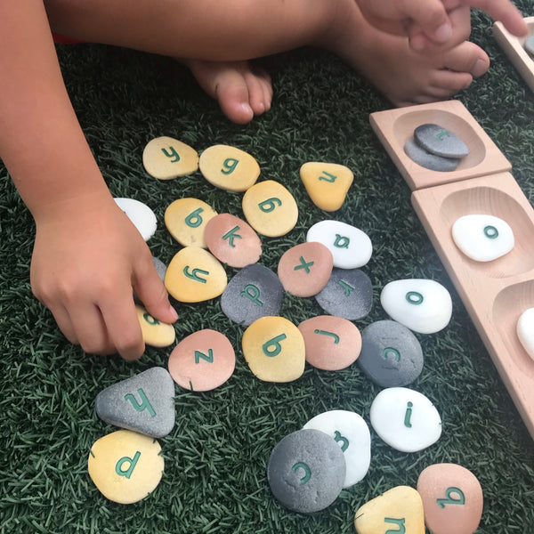 Word Building Alphabet Pebbles (full set of 50 pebbles)