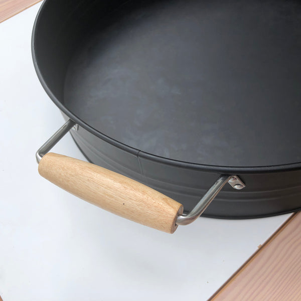CLEARANCE AS-IS Black Play Tray with Wood Handles