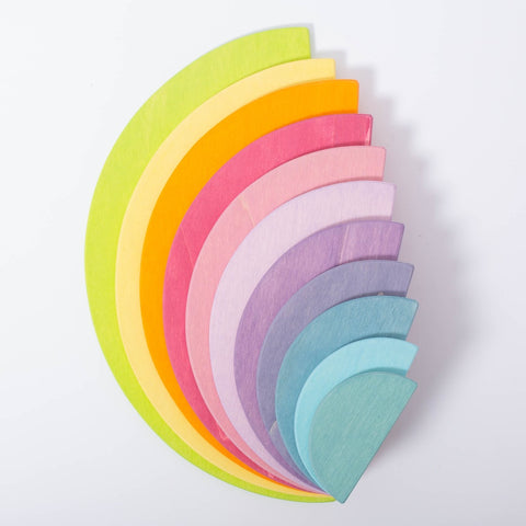 Grimms 11 piece Large Pastel Rainbow Semicircles *In stock*