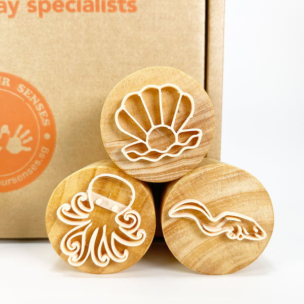 Sea Creatures Wooden Stamps Playdough Kit 1