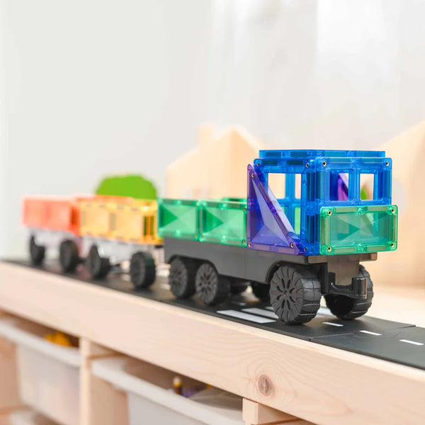 Connetix 50 Piece Rainbow Transport Pack *Build cars, trains, trucks*